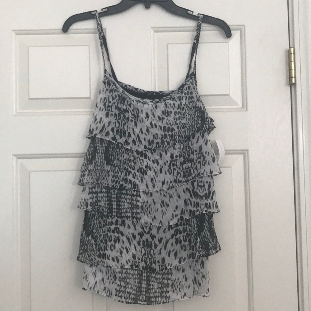 NY & Co leopard print ruffle camisole